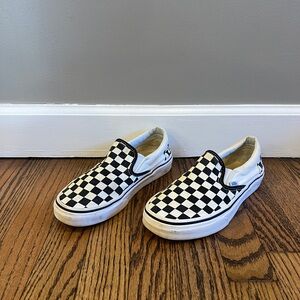 Vans Black and White Checkered Slip-On Sneakers